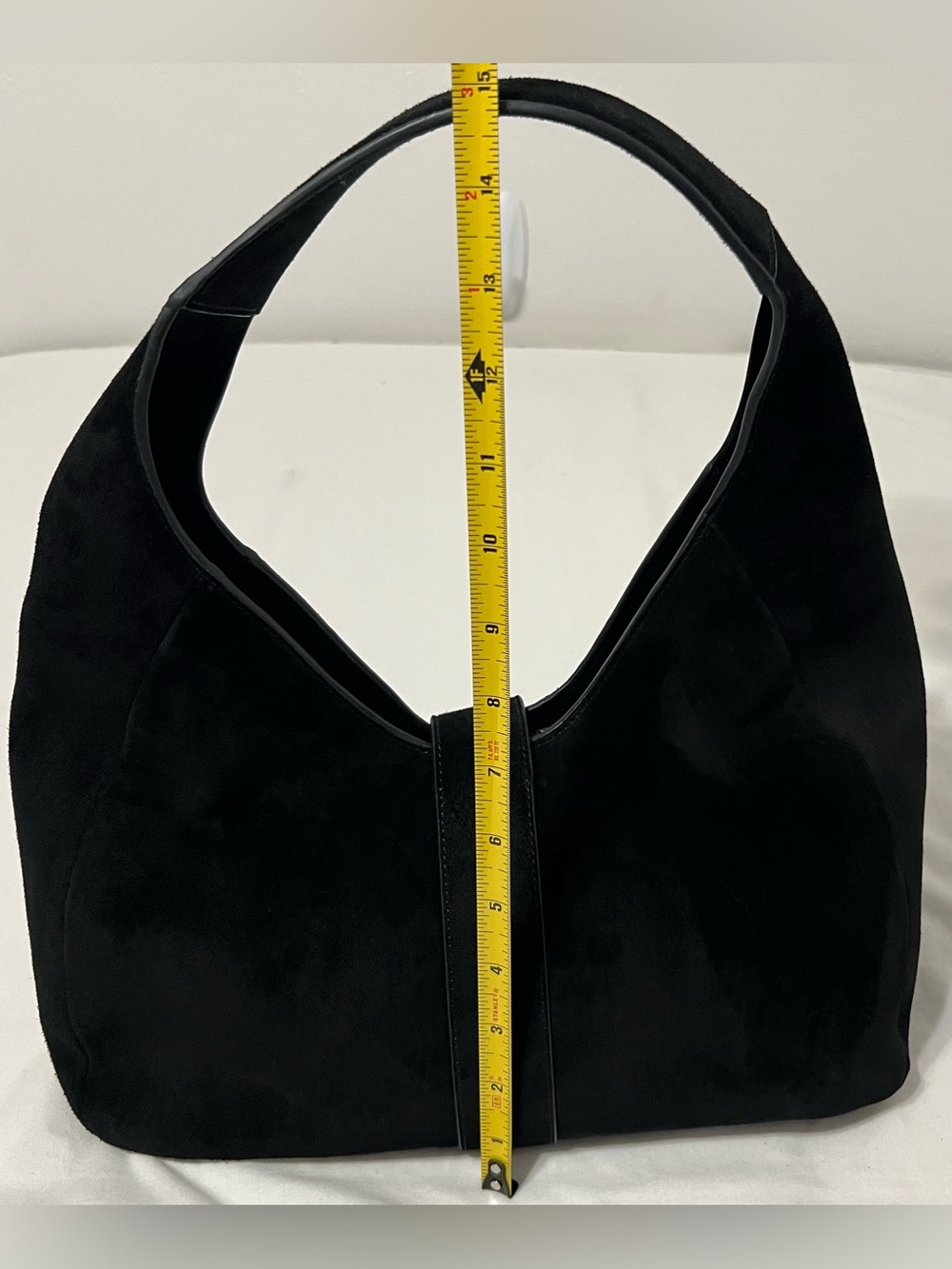 Anine Bing Black Suede Hobo Shoulder Bag Gold Hardware Quiet Luxury - Picture 4 of 9